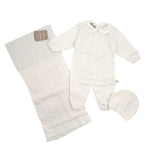 Coordinato In Filo di Cotone Motivo Treccia