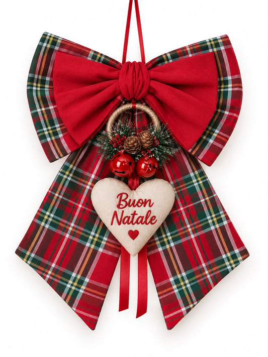 Fiocco Natalizio Scozzese- Velluto & Tartan