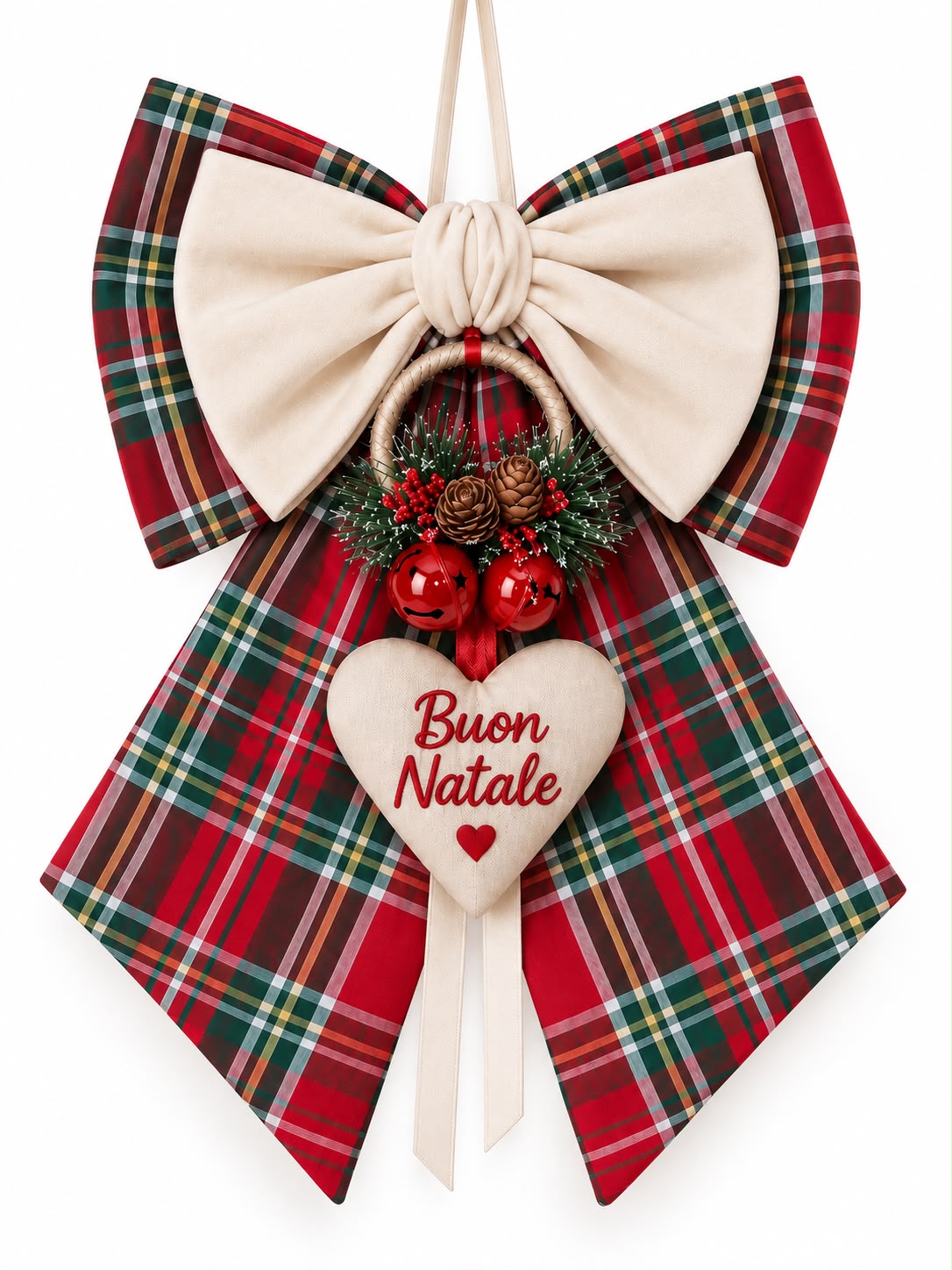 Fiocco Natalizio Scozzese- Velluto & Tartan