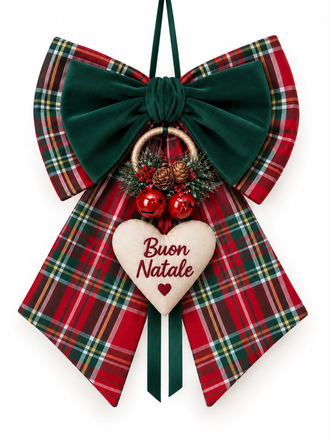 Fiocco Natalizio Scozzese- Velluto & Tartan