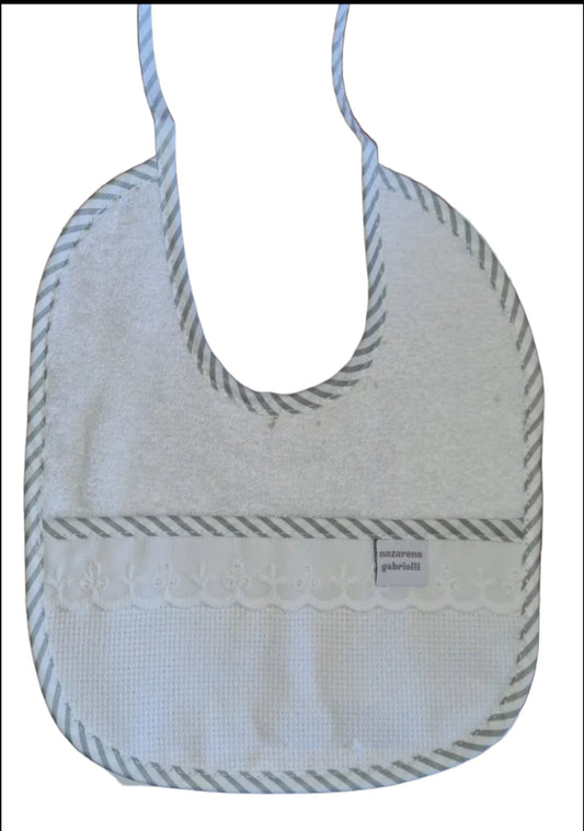 Bavetta in Tela Aida con Profilo a Righe