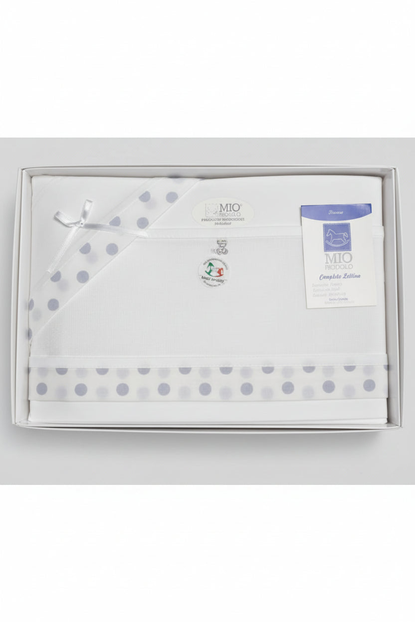 Set Lenzuola Pois Azzurro