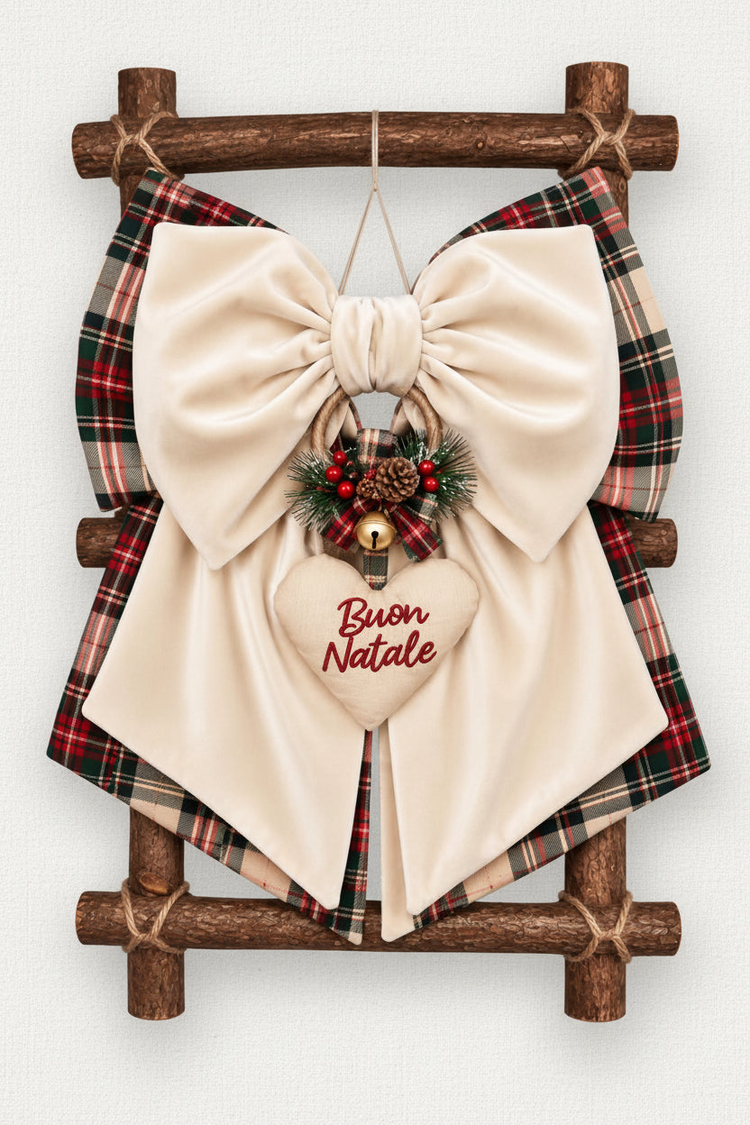 Fiocco Natalizio  Tartan & Velluto